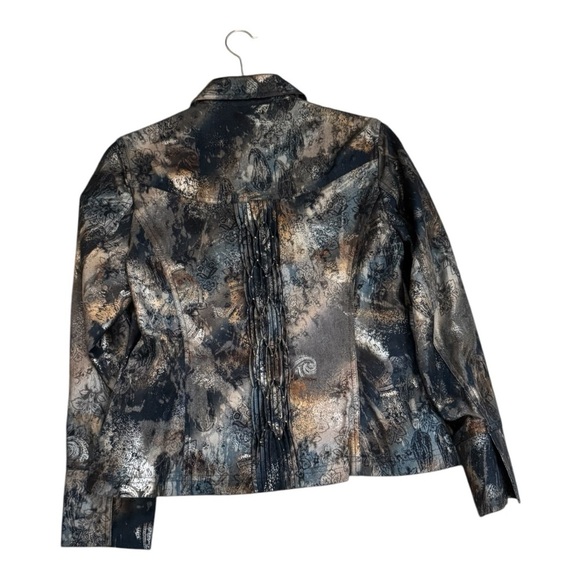 Coldwater Creek Blue Paisley Pintuck Pleat Jacket - Picture 4 of 10